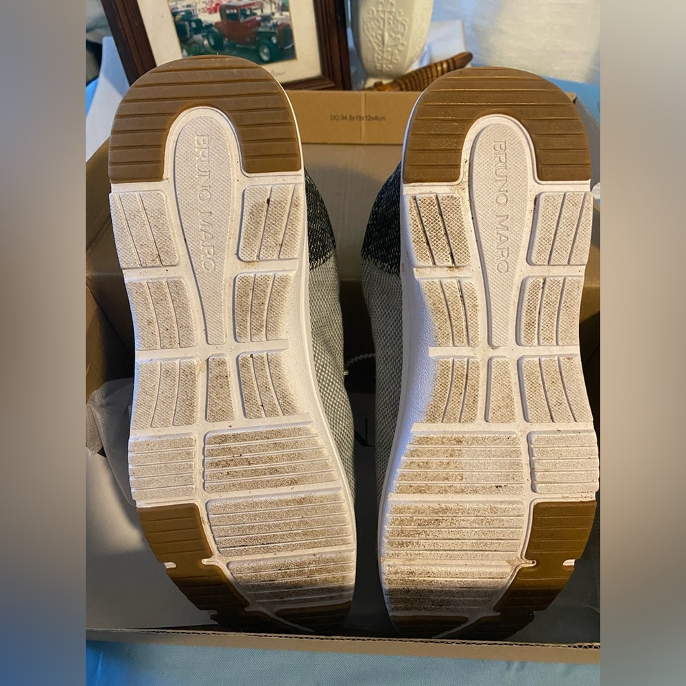 MENS SHOES- Bruno Marc Men's Arch Support Slip-on Shoes. gray and black. Size 11 - Picture 5 of 6